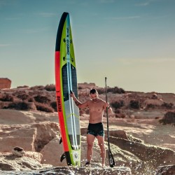 Pagaie de planche de Stand Up Paddling Board, en carbone démontable et réglable 3 pièces 165cm-215cm