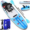 SUP Aufblasbares Stand Up Paddle Board Set 3 Finnen, bis 110kg 305x76x15cm, Blau